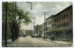 Bay Street Looking North from Park, Stapleton, Staten Island  [trolley and horse and carriage in street]