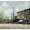 Public Square, Arrietta Street, Tompkinsville, Staten Island [street with trolley, horse-drawn vehicles and sign over one building entrance reading "Arrietta Hotel, Extra Lager Beer"]