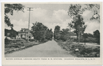 Guyon Avenue, Looking South from R. R. Station, Oakwood Heights, Staten Island,  N.Y. [street with old car, trees and two houses]