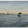The Narrows from Staten Island, N.Y.  [bay with sailing boat and small house at end of pier]