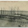 View of Water Front at Mariners(sic) Harbor, Staten Island, N.Y. [approx. 6 tall ships at  dock]