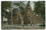 Village Hall, Stapleton, Staten Island  [good close-up of building with guard in front]