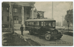 Trackless Trolley, Richmond, Staten Island, N.Y.  [old bus, men standing outside]