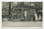 The Traveling Library, Staten Island  [children at side of old truck looking at displayed books]