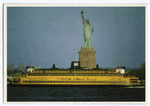 Statue of Liberty with Staten Island Ferry in foreground