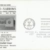 Official First Day Cover, Verrazano-Narrows Bridge Worlds Largest Suspension Crossing, inset of historical monument,  S.I. approach plaza, honoring Verrazanos Discovery of the Narrows in 1524.