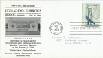 Official First Day Cover, Verrazano-Narrows Bridge Worlds Largest Suspension Crossing, inset of historical monument,  S.I. approach plaza, honoring Verrazanos Discovery of the Narrows in 1524.