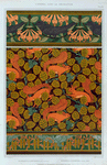 Martinets et chèvrefeuille, bordure. Écureuils et noisetier, papier peint. Oiseaux et noisetier en fleur, bordure.