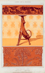 Faisans et renard, frise cuivre découpé. Chien, chandelier. Abeilles, semis. Renards, écureuils et oiseaux, jardiniere cuivre repoussé