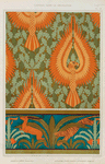 Aigles et chêne, papier peint. Antilopes, tigres, cactus et palmiers, bordure.