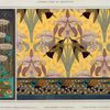Libellules, butome en ombelle, nénuphars, panneau. Oiseaux-mouches et orchidées, étoffe. Oiseaux-mouches et capillaires, bordure.