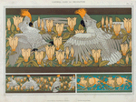 Cacatoës et magnolia, bordure. Souris blanches.