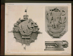 Deux grands motifs pour le pavillon de la Ville de Paris à l'Exposition Internationale d'Anvers en 1930. Cheval ailé.