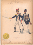 Nederlande (dom... Francais). Bouten (?) de Regment de Walcheren. Regiemnt de Walcheren (Uniforme des Consent Refrait...)