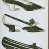 [Three shoes in "Magpie" colors : the first two in kid, the third in black and white velvet.]