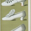 [Shoe with straps and bows; tiny shoe with large bow; shoe possessing one of the highest Louis heels worn off the stage.]