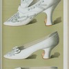 [Shoe of Cromwellian shape embroidered with small crystal beads; dainty white shoe; wedding shoe, dating from nearly forty years ago.]