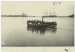 Midshipmen embarking for the summer cruise on the old frigate Constellation, ca. 1890