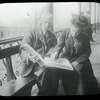 Library for the Blind, teaching adult blind, city house, Blackwell's Island, woman and man on porch