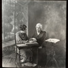 Library for the Blind, "Home lesson in touch reading being given by a Blind Teacher," 1926 [actually taken in studio]