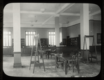 Melrose Branch, general reading room showing newspaper racks with no newspapers, Jan. 1914.