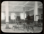 Melrose Branch, general reading room showing newspaper racks with no newspapers, Jan. 1914