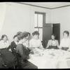 Melrose Branch, women sitting around table with table cloth, Jan. 10, 1914.