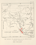 Map showing the distribution of the Bronze-tailed Peacock Pheasants