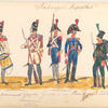 Bataafsche Republiek. Grenadier,  [Pradi...] Garde; Artillerist. Licht Infanterie, Garde de [Roodp... ?]