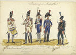 Bataafsche Republiek. Grenadier,  [Pradi...] Garde; Artillerist. Licht Infanterie, Garde de [Roodp... ?]