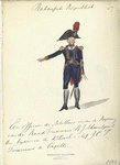 Bataafsche Republiek. Een officier der Artillerie onder de Regeering van der Rood P, R. J. Schmuel() ten tijde vanden Kolonel an chef. G.C. Paracrewi [?] a Capelli. 1805