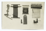 Looms: 1. Aino loom; 2. Mexican loom; 3. Navaho loom; 4. Babylonian loom; 5. Heddle; 6. Italian loom
