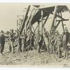 Group of miners with their drilling tools