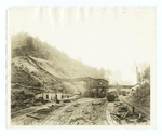 Surface buildings of coal mine with railroad tracks