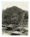 Exterior view [of] wire cable conveyor at coal mine