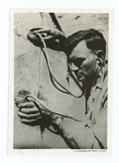 Man using a geophone