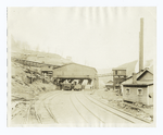 Surface buildings and tracks of a coal mine