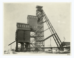 Modern headframe, bins and trestle of fireproof steel construction