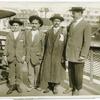 Armenian refugees rescued from Turks by French cruiser arrive in New York, March 9th. 14 year old Peter Gragosian, and three leaders of the refugees arriving in this country.