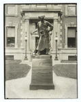The puddler : bronze statue in front of the entrance to the School of Mines, Columbia University.