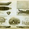 Vessels: Roman galley, Venetian gondola, Anglo-Saxon ships, Neapolitan boats, ancient British canoe.