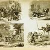 Vehicles: horse and cart in Russia; Yarmouth beach cart; sixteenth century Italian coach; English carriage.