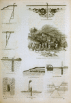 Mining: cross sections of mines; convoy of diamond miners and overseers, Brazil.