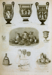 Pottery: Greek and Etruscan vases; Roman containers; Burmese cup, varnished wares, and lathe for varnished ware; Peruvian jar; moulds for porcelain casts.