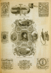 Printing: early printers' marks; papermaking machinery; mould for type founding; William Caxton, first English printer.