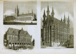 Gothic architecture : town halls in Ypres, Bremen and Louvain