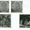 Bali - Den Pasar: (1,2) Hanuman (top left), Lakshmana (top right): reliefs on the wall of Bali Museum complex; (3,4) Stone figures on the wall before Toko Sutji (bottom left and right)