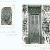 Bali - Klusu and Kubu: (1) Kendi (Water vessel): relief on the entrance to the Goa Garda cave at Klusu near Pedjeng, Gianjar; (2) Carved door panel (of the Puri of Th. R.) the Punggawa from Kubu, Tabanan, South Bali