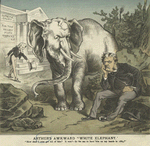 Arthur's awkward 'White Elephant'. [cartoon].