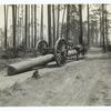 Hauling logs with big wheels